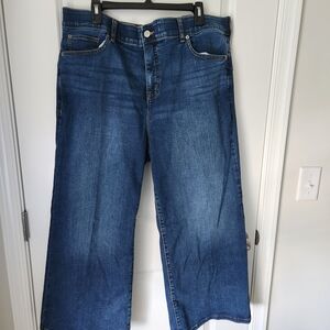 Torrid Bombshell Wide Leg Ankle Dark Blue Flare Jeans